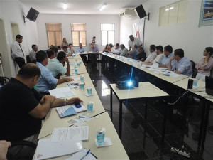 Prefeitos de diversos municípios estiveram presentes na última reunião da Amvap, na sexta-feira, 14. Foto: Asscom Sec. Gestão Estratégica de Uberlândia