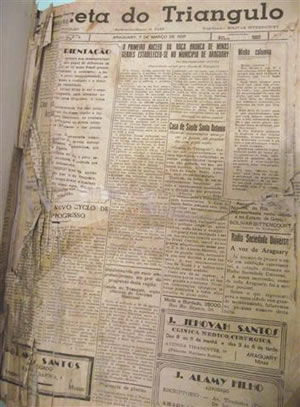 Edição histórica do dia 7 de março de 1937, número 1.  Foto: Gazeta do Triângulo