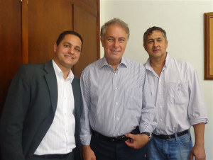 Vereador Rafael Guedes (SDD), deputado Federal Marcos Montes (PSD) e Rogerinho (presidente PSD). Foto: Arquivo