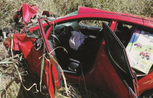 Motorista teria cochilado ao volante e caído na ribanceira. Foto: Divulgação