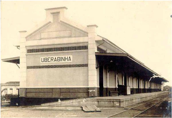 Estação ferroviária de Uberabinha, início do século XX. Foto divulgação