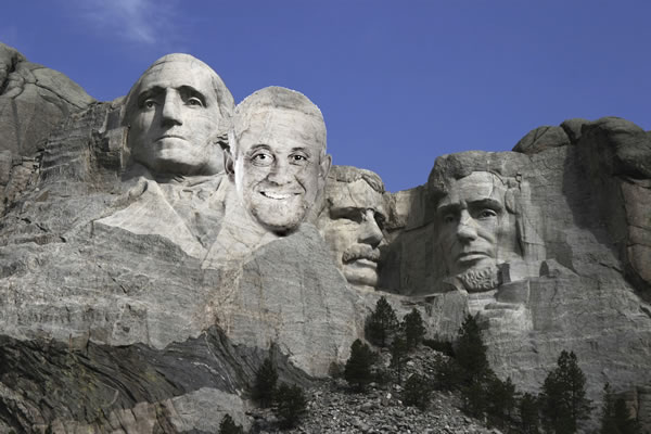 Nosso monte Rushmore, com o rosto do prefeito em destaque, será esculpido em Sucupira