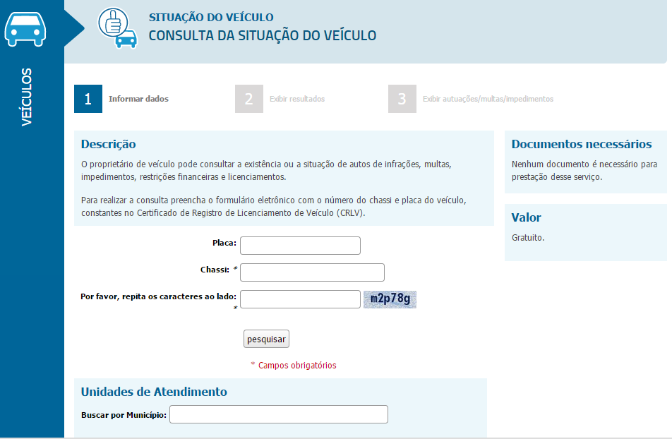 Antes de efetuar o pagamento, o motorista deve consultar a veracidade do documento