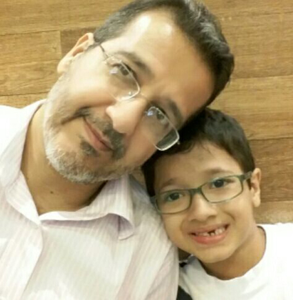 Enzo Nasciutti de Oliveira aniversariante do dia 11 com o pai Carlos José de Oliveira aniversariante do dia 4