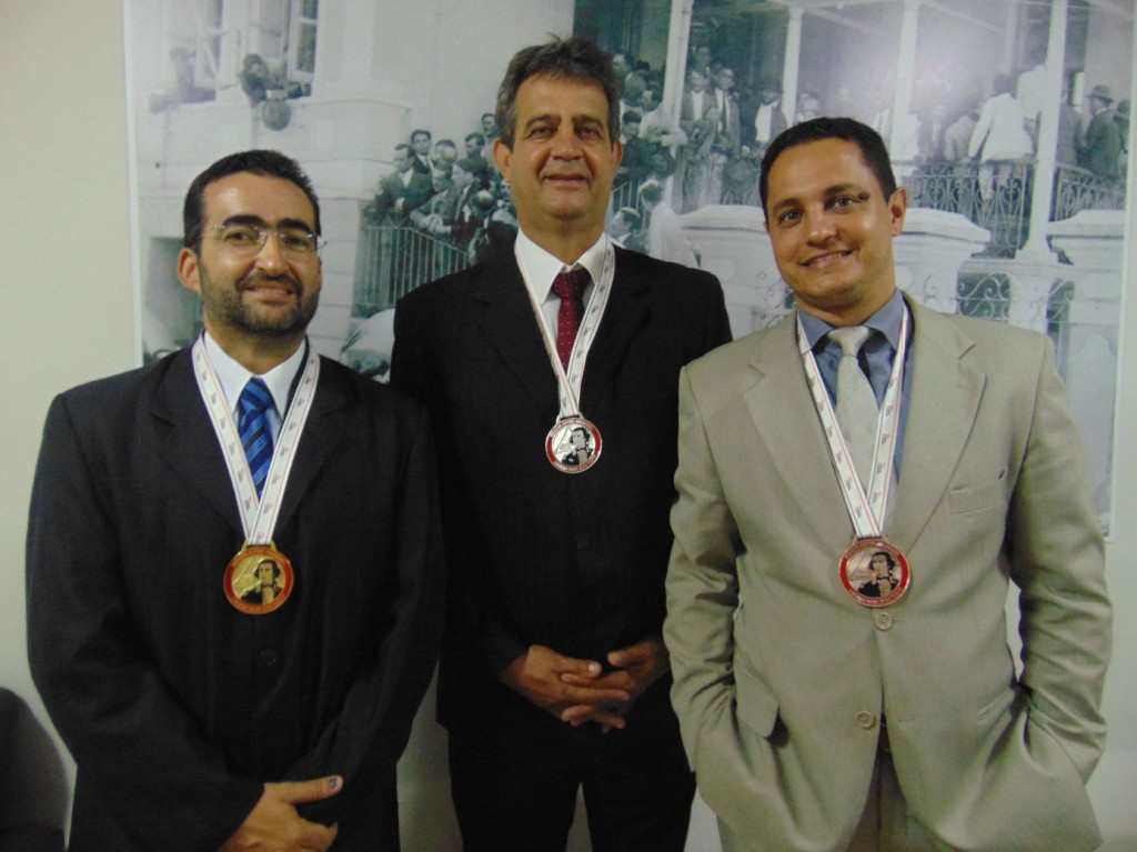 Vereadores Wesley Lucas de Mendonça, José Donizete Luciano e Rafael Guedes