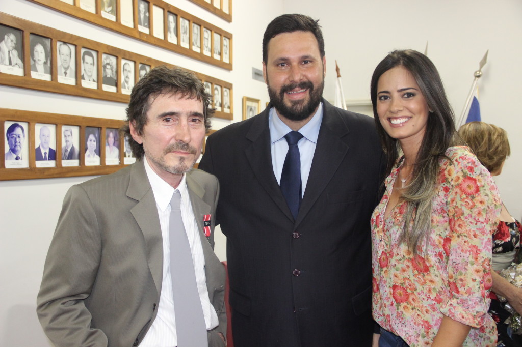 Calvino Campos com o prefeito Raul Belém e a primeira dama, Amanda Belém