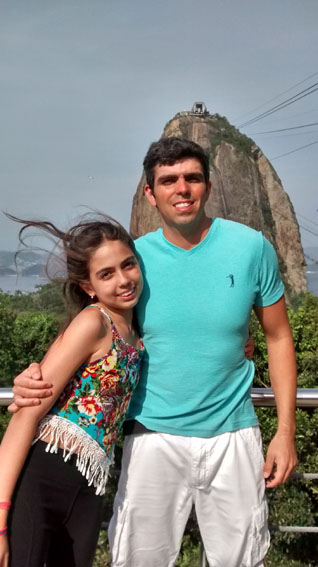 Renato Borges e sua filha Anna Clara, ambos aniversariantes do dia 28 