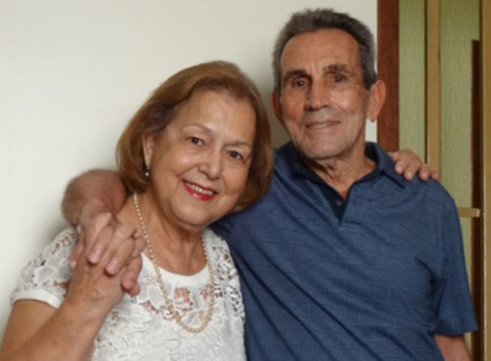 Darci Lemos Teixeira comemorando 75 anos ao lado de seu irmão Walter que completa seus 80 anos 