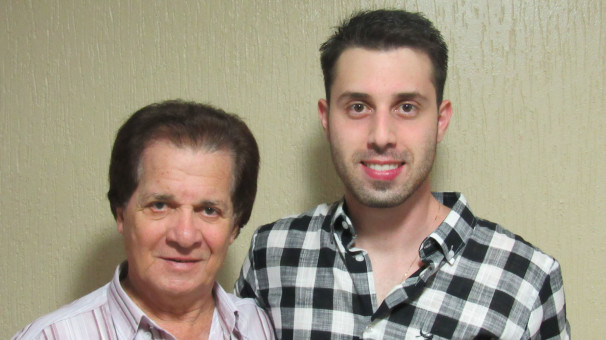 Luiz Fernando Gomes aniversariante do dia 19, ao lado do neto Tulio Gomes Barbosa, aniversariante do dia 13 