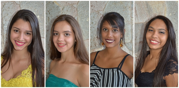 Júlia Chaves, representante Ajax | Dara Cristina, representante Novo Horizonte | Poliana Vanessa, representante Nacional/Santa Helena | Samara Rodrigues, representante Fluminense