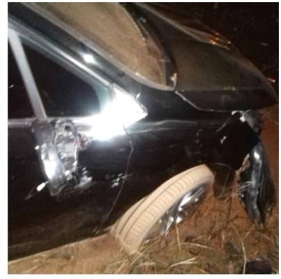 Citroen bateu contra algumas árvores 