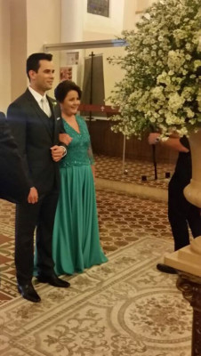 A mãe de Müller, Vera Shirley da Silva Pereira, acompanhou o filho até o altar