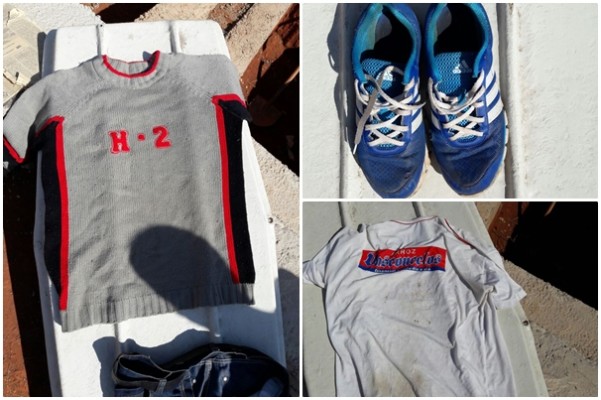 Pertences encontrados próximos ao corpo da vítima