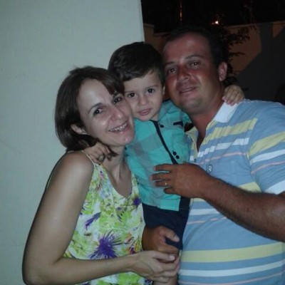 Francklin Ramos aniversariante do dia 27 de março, acompanhado de sua esposa Cristiane e de seu filho Frederico