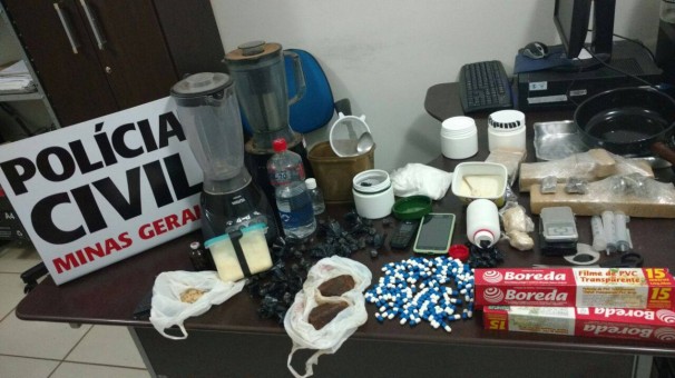 Grande quantidade de droga apreendida pela Polícia Civil na oportunidade dos fatos