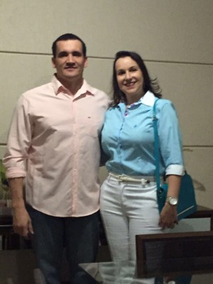 Leonardo Romão aniversariante do dia 31, com a esposa Juliana F. Fracon e Romão, que aniversariou dia 10 de maio