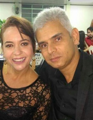 Antonio César da Silva, aniversariante de hoje ao lado da namorada Sonia Pascoal 