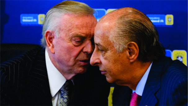 Ex-presidente da CBF, José Maria Marin, atualmente preso nos EUA, e Marco Polo Del Nero, seu sucessor *Fotos Públicas