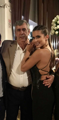 Osvaldo Monteiro, aniversariante do dia 2 com a filha, aniversariante do dia 3, Melina Lemos Monteiro 