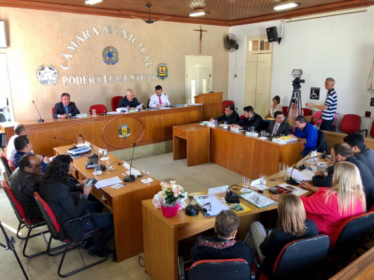 Vereadores durante a sessão ordinária dessa terça-feira 