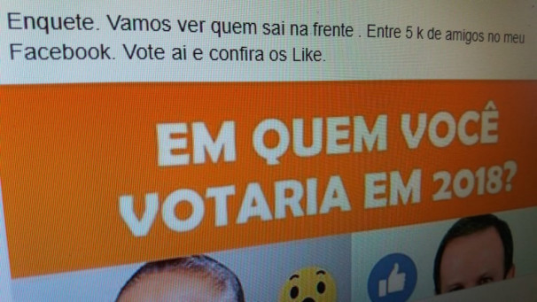Facebook tem sido utilizado para realização de enquetes