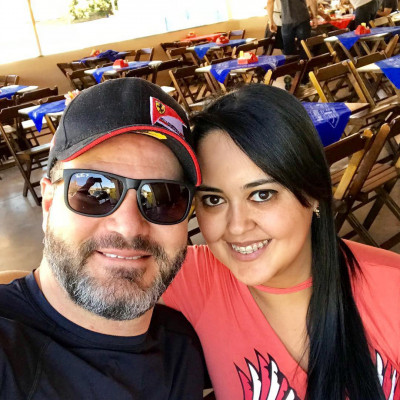 Nayara Andrade, dia 1, com o esposo Natal Júnior