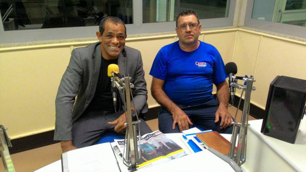 Presidente da LAF, Cleibimar Rezende, ao lado do radialista Edmar César ** Arquivo 