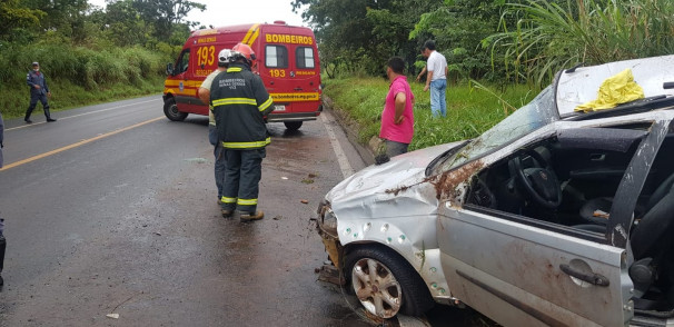 Jovem capotou veículo na BR-365