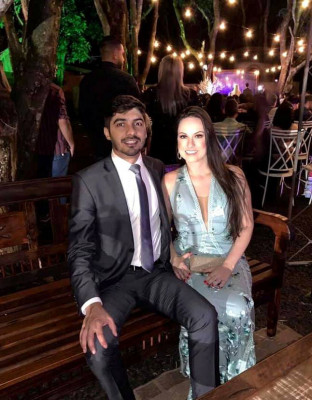 Mariah Cascão e Evaristo Rodrigues Alves durante evento realizado na cidade