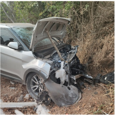 Hyundai/Creta se envolveu em acidente no trevo de Estrela do Sul