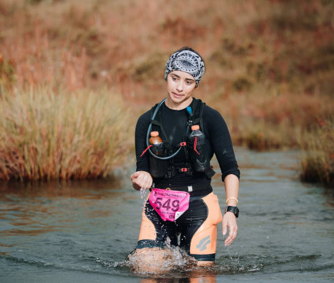Atleta Rosângela Amaral durante a Canastra Warriors Ultra Trail Run 2019