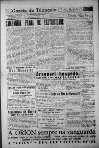 Do túnel do tempo, edição da Gazeta do Triângulo de 3 de julho de 1955